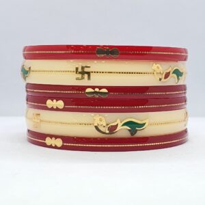 Gold Red And White Fancy Chudi