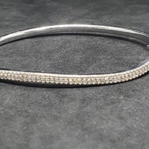 Silver Diamond Simple Design Ladies Bracelet
