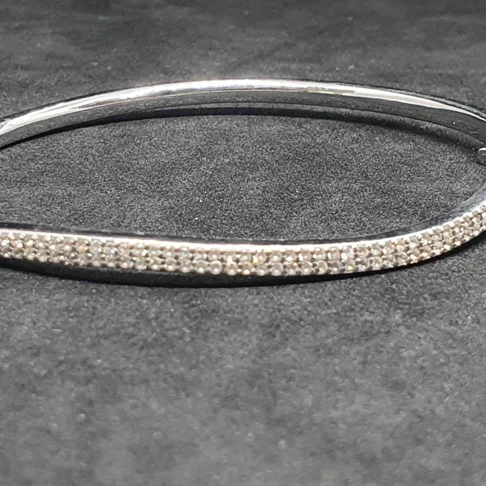 Silver Diamond Simple Design Ladies Bracelet - Image 2