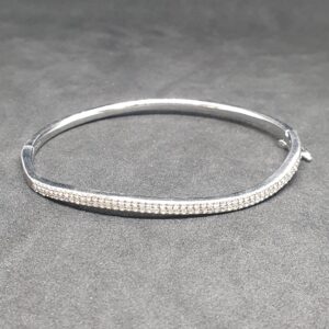 Silver Diamond Simple Design Ladies Bracelet