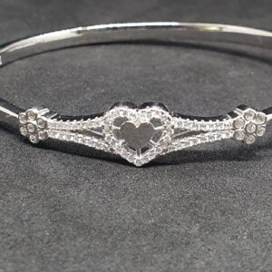 Silver 92.5 heart shape ladies bracelet