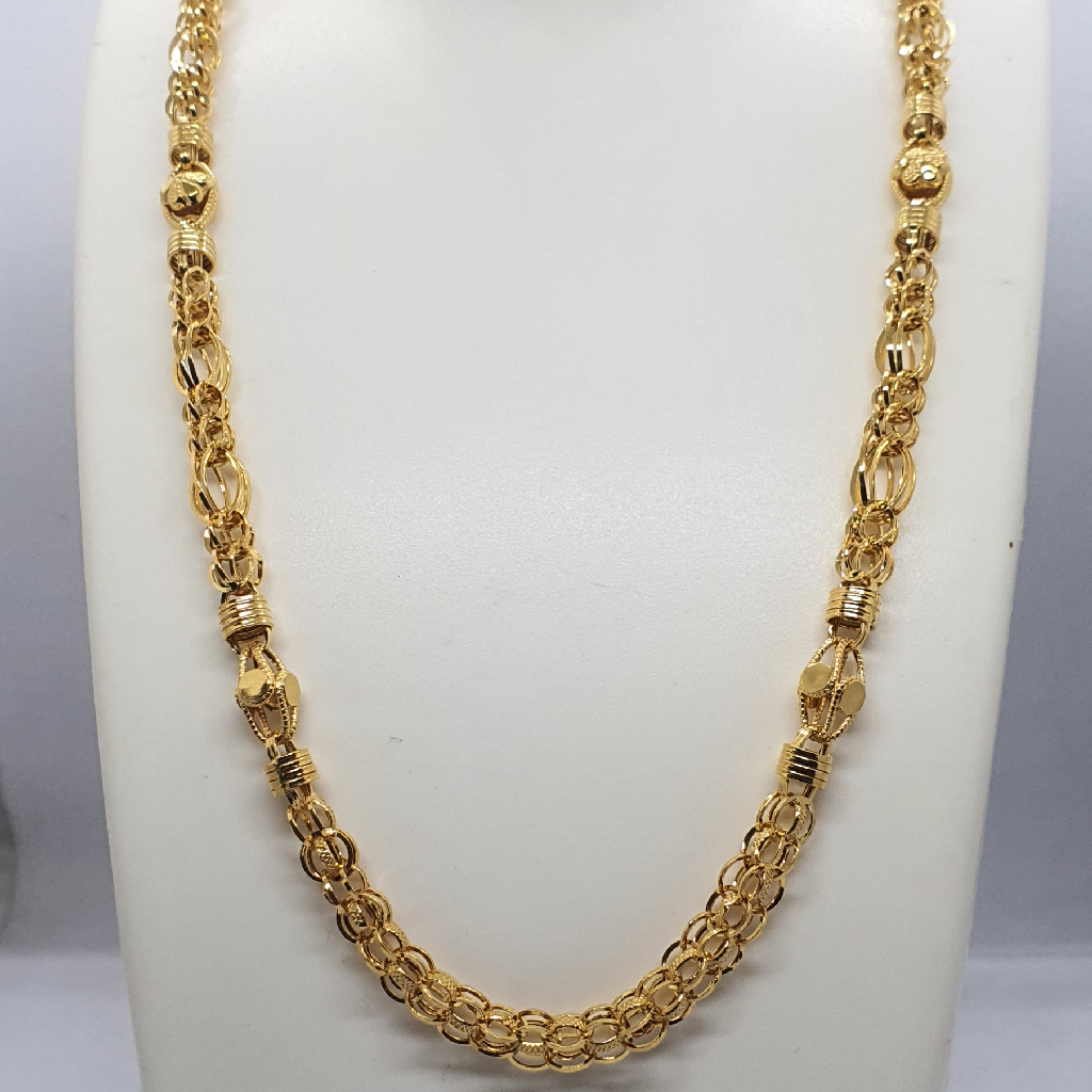 Gold 91.6 Fancy Singapuri Design Gents Chain