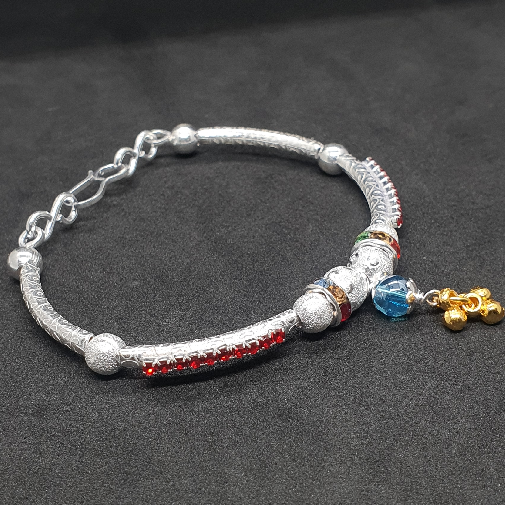 Silver red diamond shrimant rakhdi