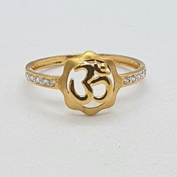 Gold 91.6 Om Design Ladies Ring