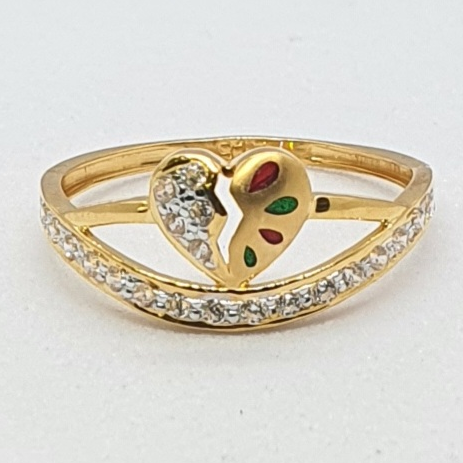 Gold 22.k Heart Shape Ring - Image 2