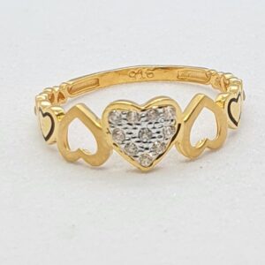 Gold 22.k Heart Shape Ladies Ring