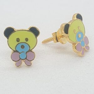 Gold Teddybear Fancy Earrings