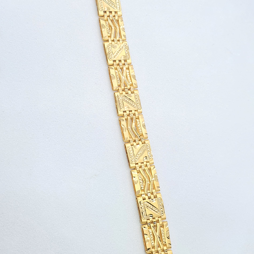 Gold 91.6 Fancy Design Gents Bracelet - Image 2