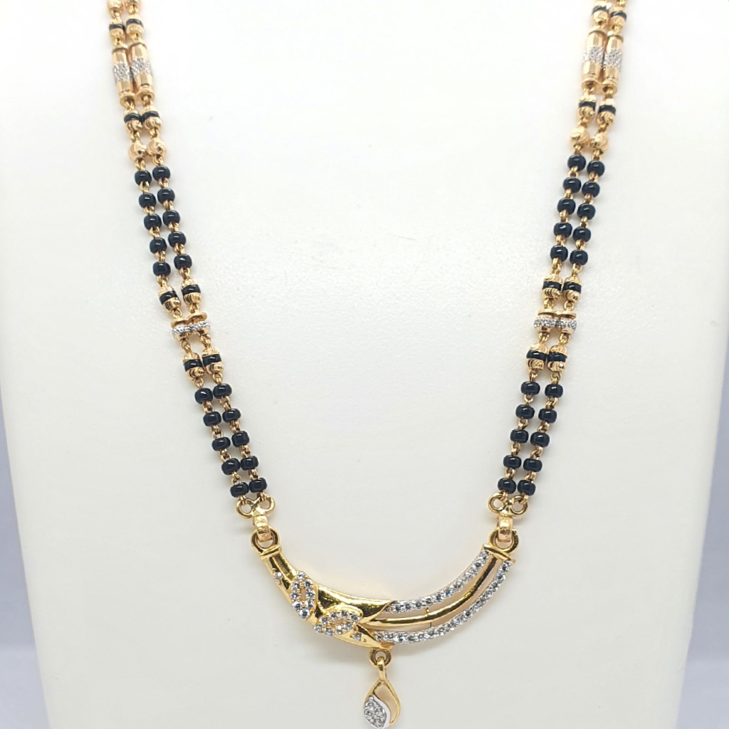 Gold 91.6 Fancy Diamond Mangalsutra - Image 2