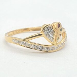 Gold 91.6 Heart Shape Ladies Ring