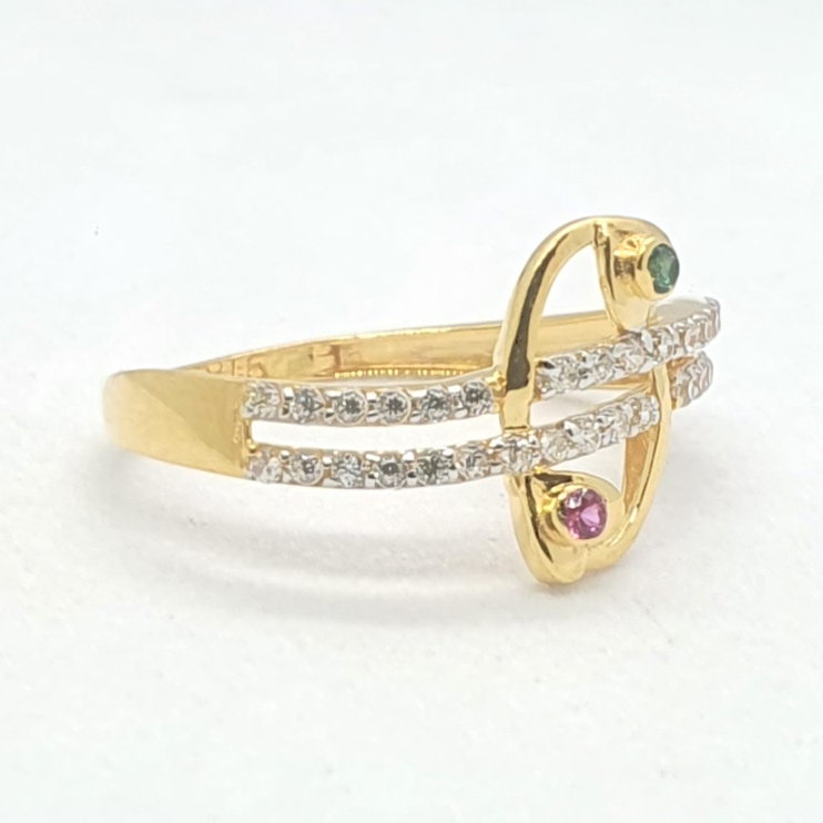 Gold 91.6 Fancy Design Ladies Ring - Image 2