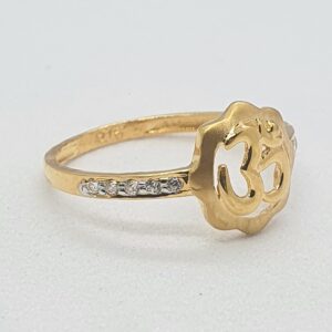 Gold 22.k Om Design Ladies Ring