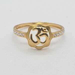 Gold 22.k Om Design Ladies Ring