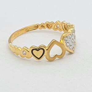 Gold 91.6 Heart Shape Ladies Ring