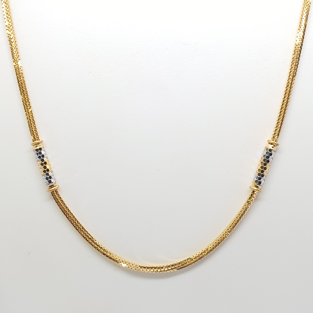 Gold 91.6 Pipe Design Ladies Chain - Image 2