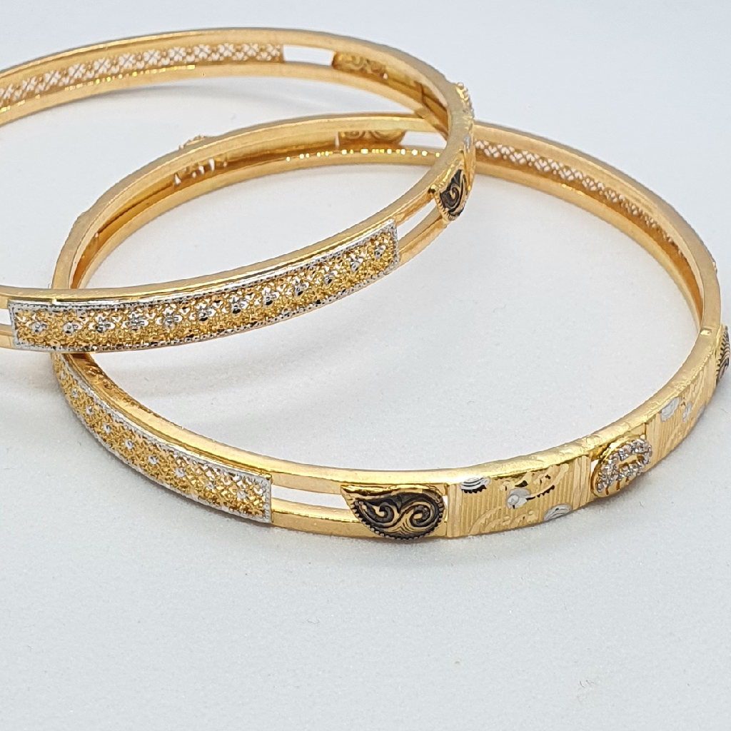 Gold 91.6 Fancy Simple Kadli - Image 2
