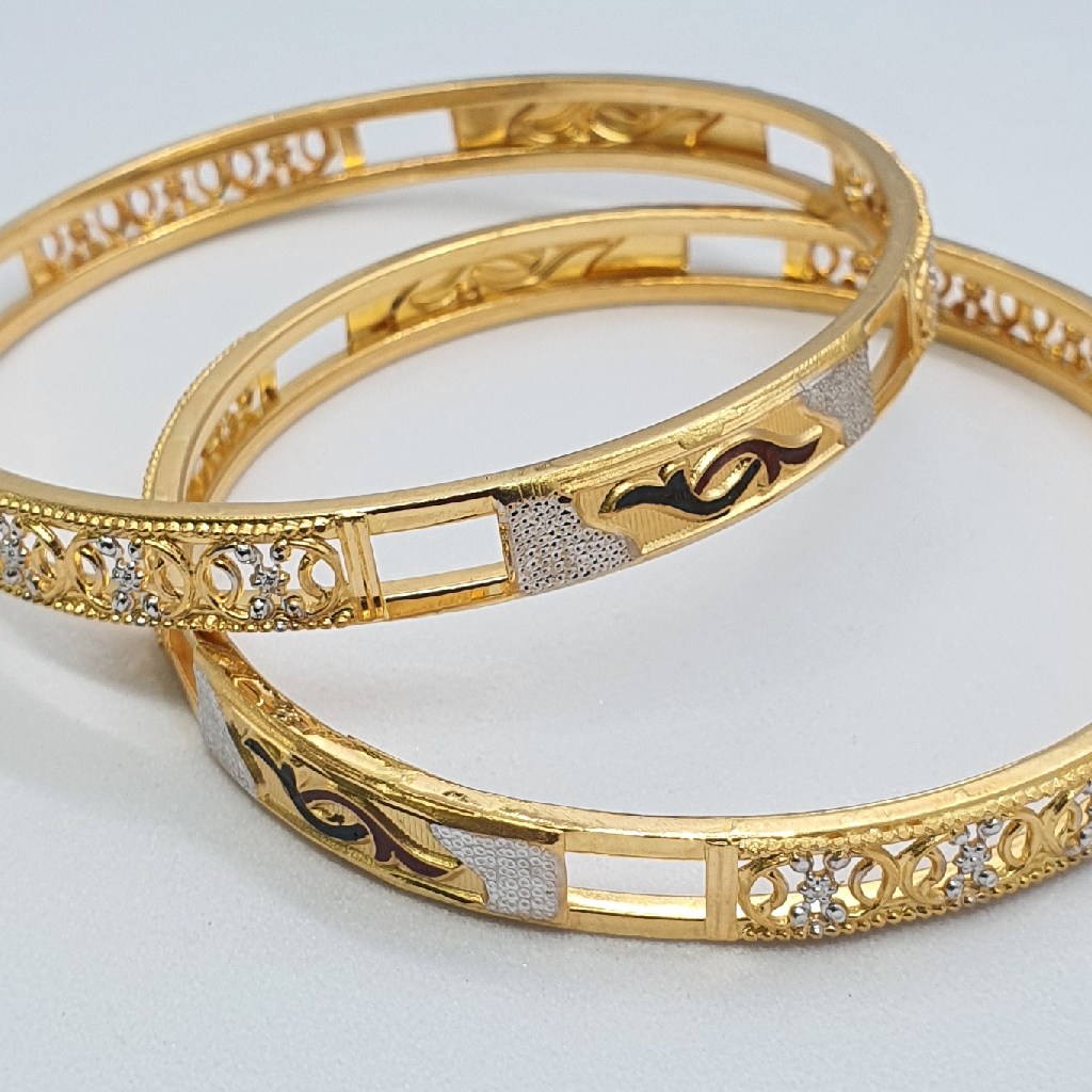 Gold Fancy Rodium Ladies Bangles - Image 2