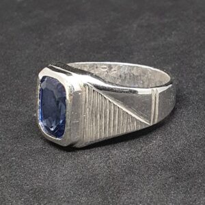 Silver Blue Sapphire Stone Ring