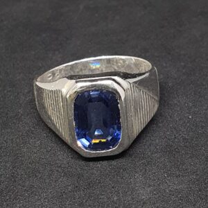 Silver Blue Sapphire Stone Ring