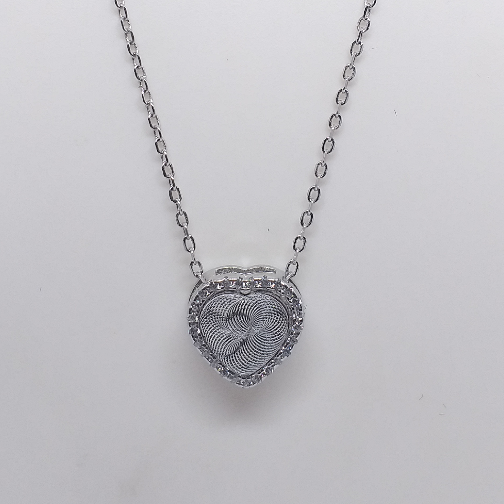 Silver 925 Heart Shape Chain Pendant - Image 2