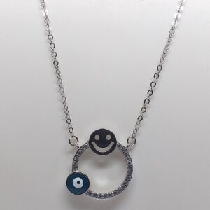 Silver 92.5 Evil Eye Pendant Chain