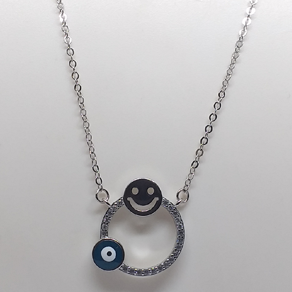 Silver 92.5 Evil Eye Pendant Chain - Image 2