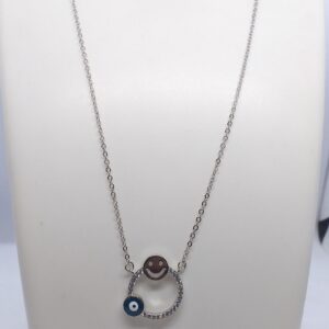 Silver 92.5 Evil Eye Pendant Chain