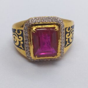 22k 91.6 Stone Gents Ring