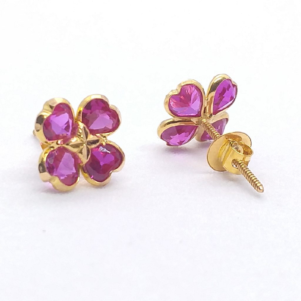 18k Gold Stone earrings - Image 2