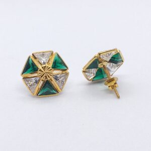 18k Gold Stone Ladies Earrings