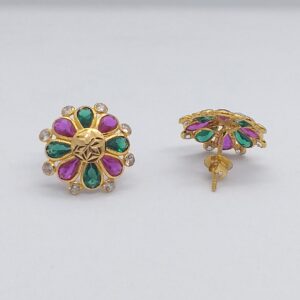 18k gold color stone earring
