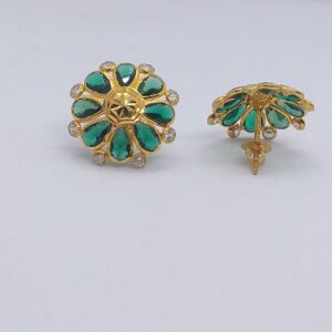 18k Gold Ladies Stone Earring