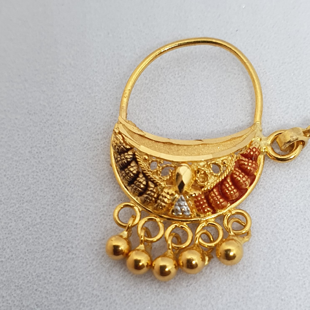 22k 91.6 Gold Rajwadi Design Nosepin - Image 2