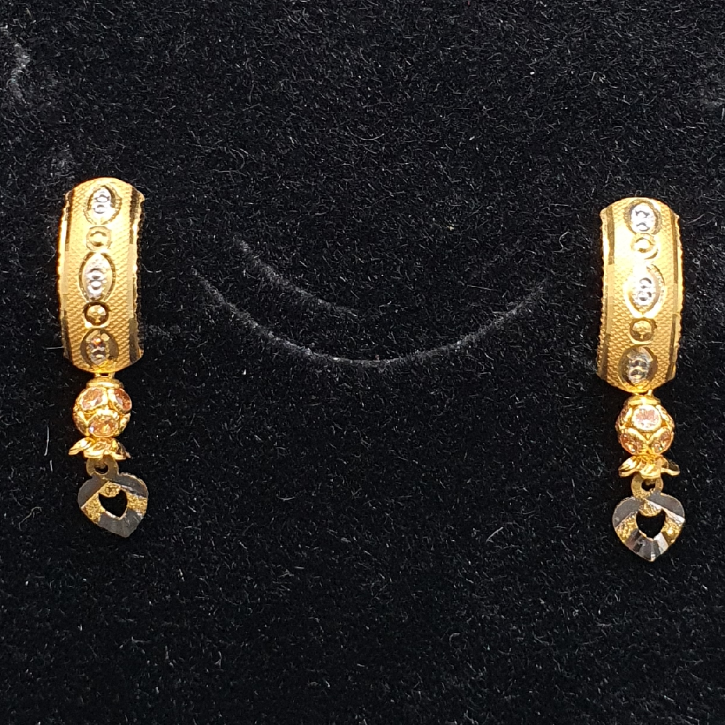 Gold 91.6 Fancy Ladies Earrings - Image 2