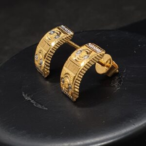 Gold 91.6 Fancy Rodium Earrings