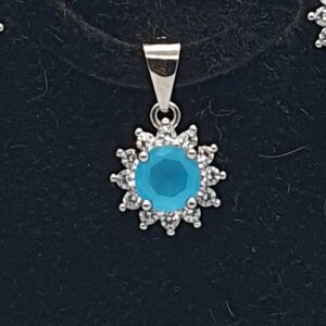 Silver 92.5 Light Blue Pendant Set