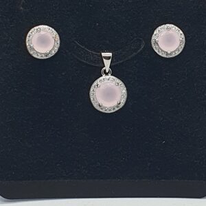 Silver 92.5 Pink Stone Standard Set