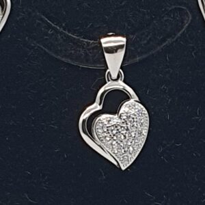 Silver 92.5 Heart Shape Pendant Set
