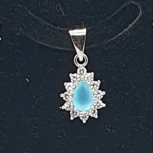 Silver 92.5 Light Blue Pendant Set