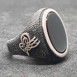 Silver 92.5 Black Stone Gents Ring