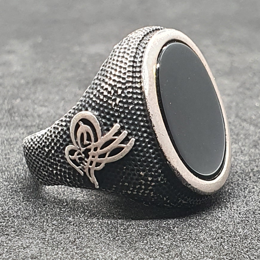 Silver 92.5 Black Stone Gents Ring - Image 2