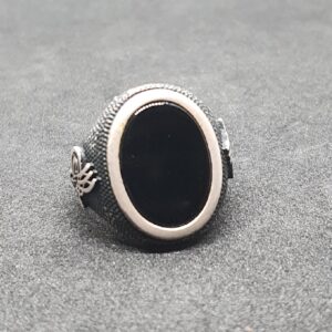 Silver 92.5 Black Stone Gents Ring