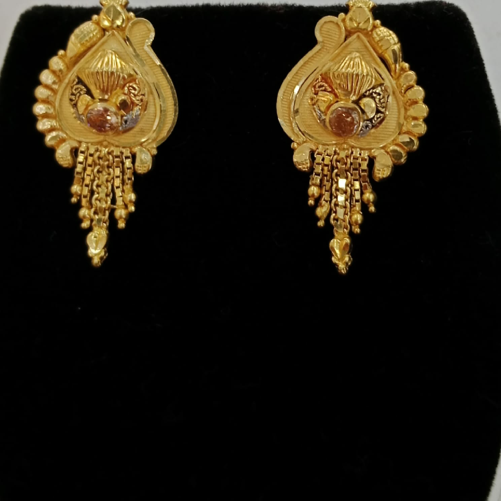 22k Gold Diamond Ladies Earrings