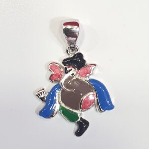 Silver minakari ganpati pendant
