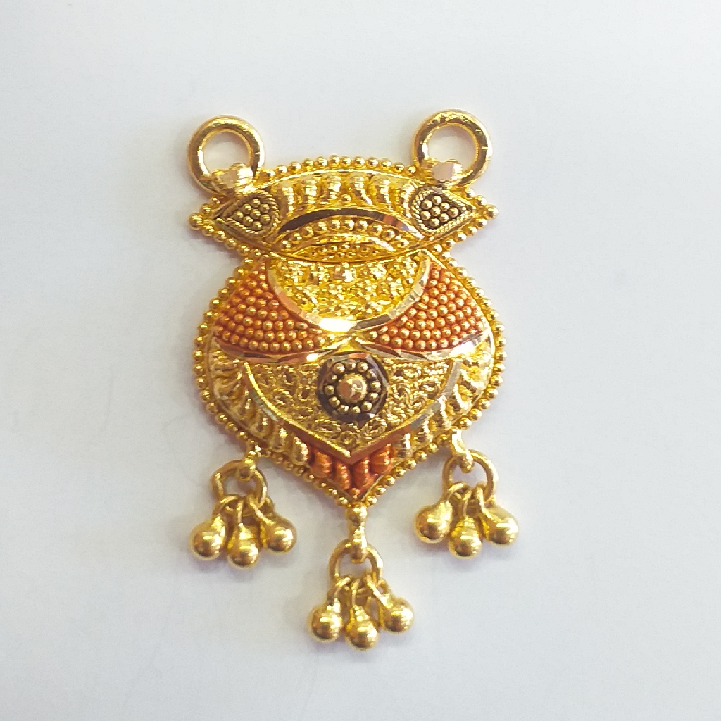 Gold 91.6 fancy mangalsutra pendant - Image 2