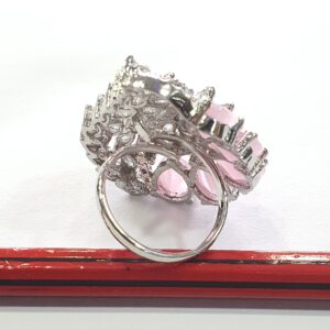Ruby Pink And White Diamond Fancy Ring