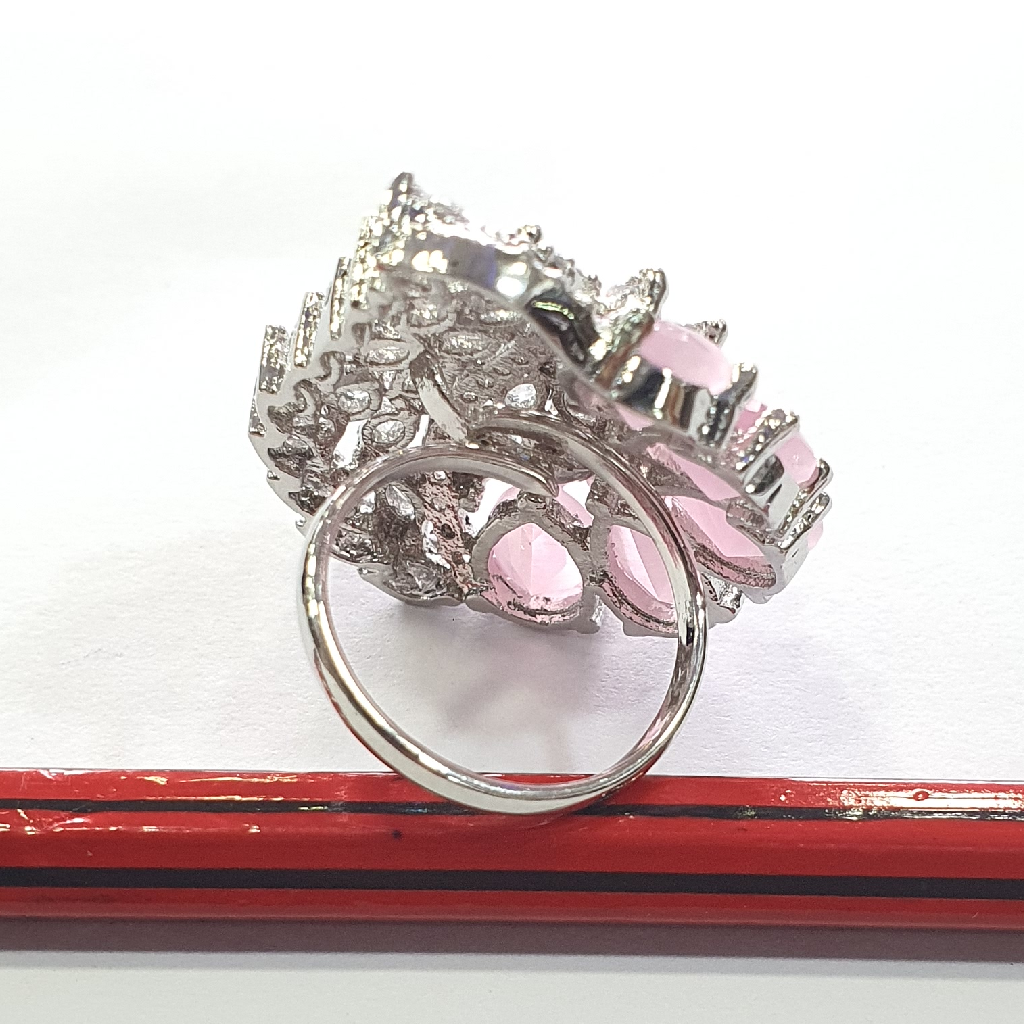 Ruby Pink And White Diamond Fancy Ring - Image 3