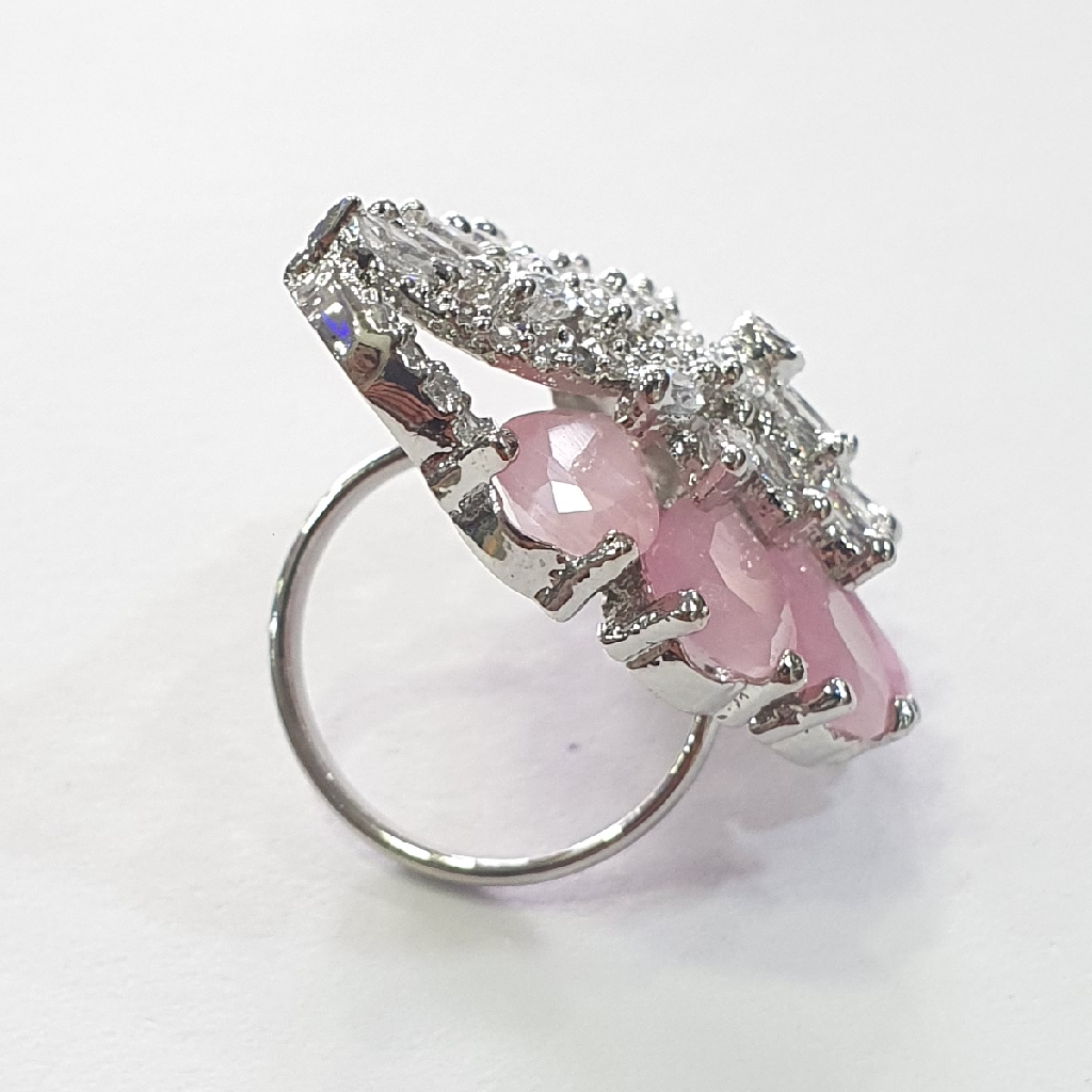 Ruby Pink And White Diamond Fancy Ring - Image 2
