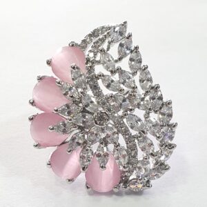 Ruby Pink And White Diamond Fancy Ring
