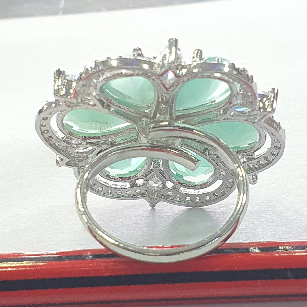 Ruby Green Diamond Micro Women Rings - Image 3